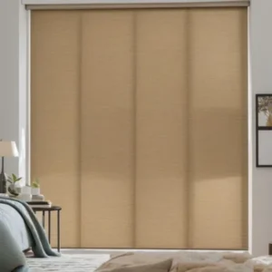 panel track blinds as Window Coverings for Bedroom