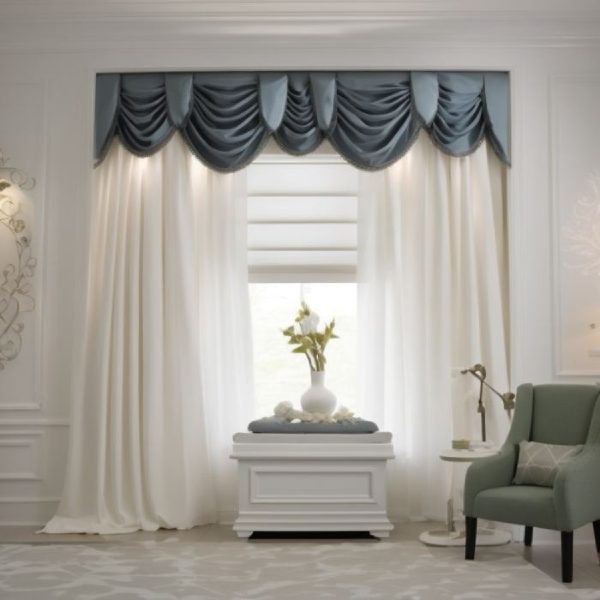 cornices used as Window Coverings for Bedroom treatments