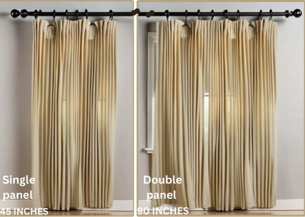 standard curtain sizes chart for width of curtain panels