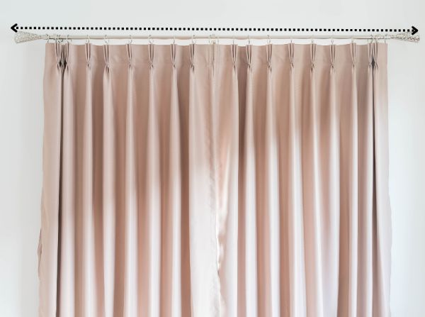 meausurment of curtain sizes chart for rod and curtain width