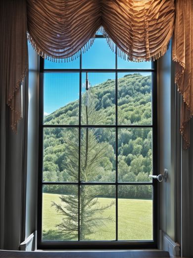 curtain valances displayed in room illustrating curtain size chart