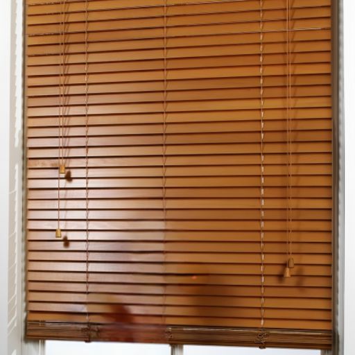 brown color blinds showing How to lower blinds with 4 strings