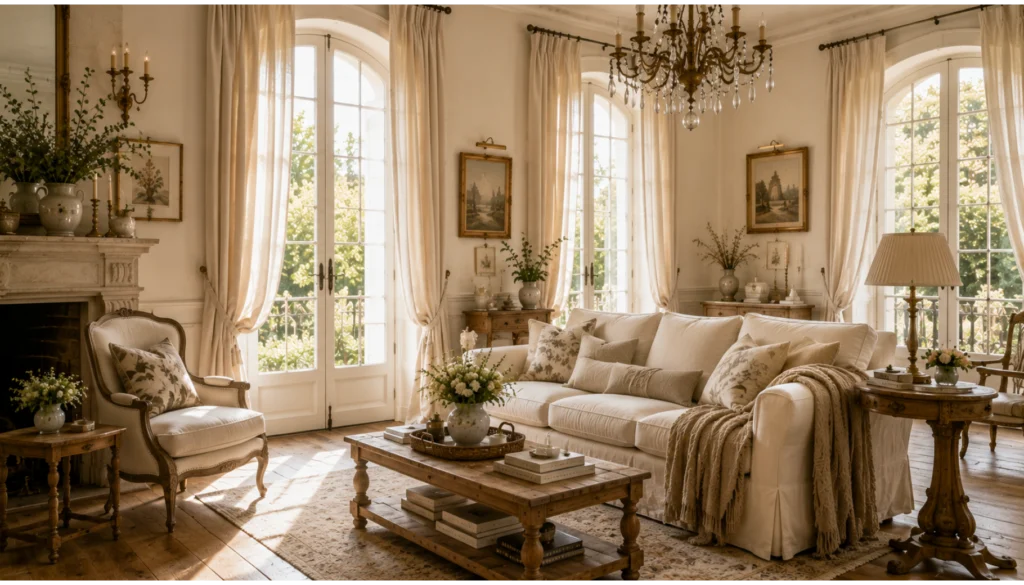 Add Floor to Ceiling Linen Drapes