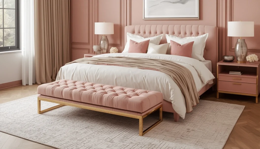 Add a Plush Bench at the Foot of the Bed