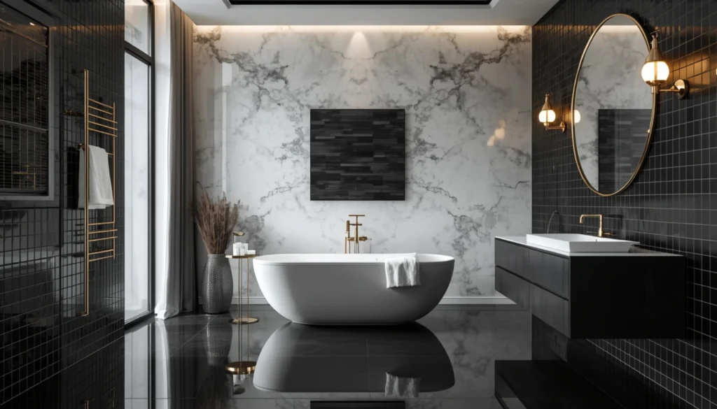 Black Bathroom Flooring