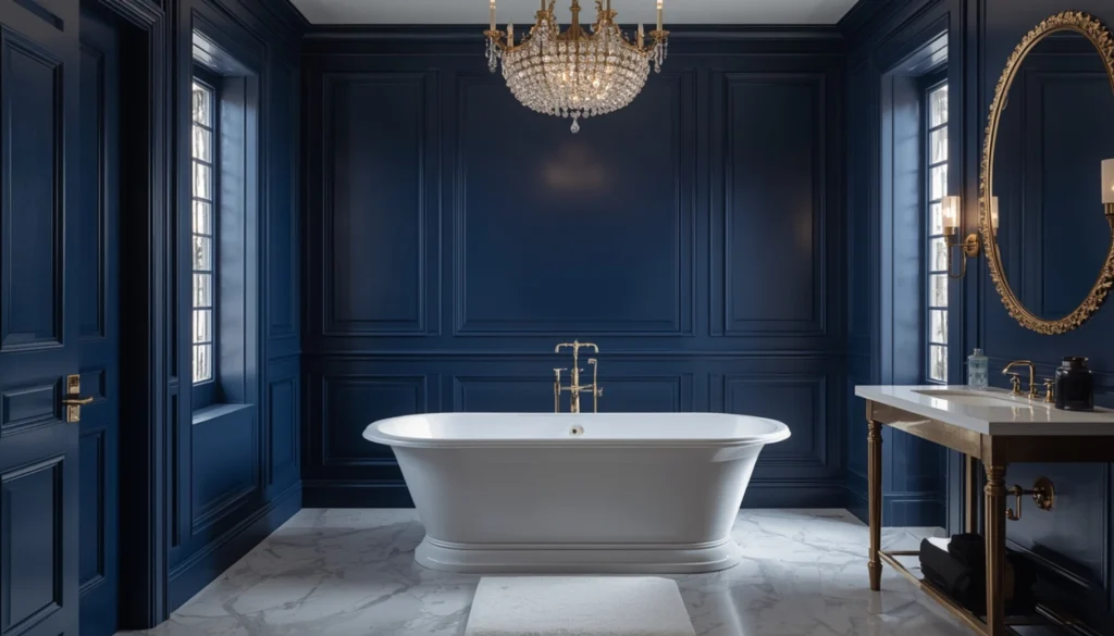 Blue and Gold Luxury Bathroom