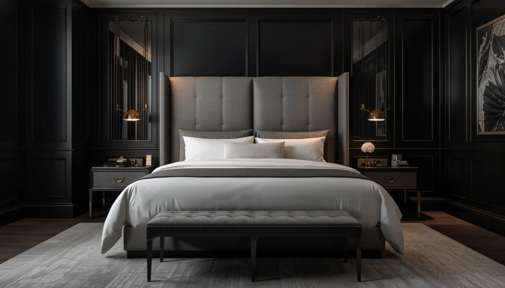 Boutique Hotel Inspired Black Bedroom