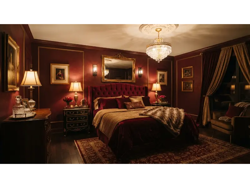 Burgundy Bedroom for a Bold Romantic Style