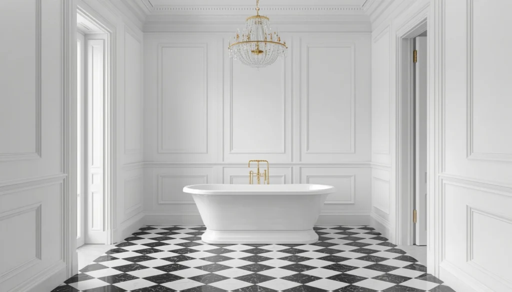 Checkerboard Stone Tile Flooring
