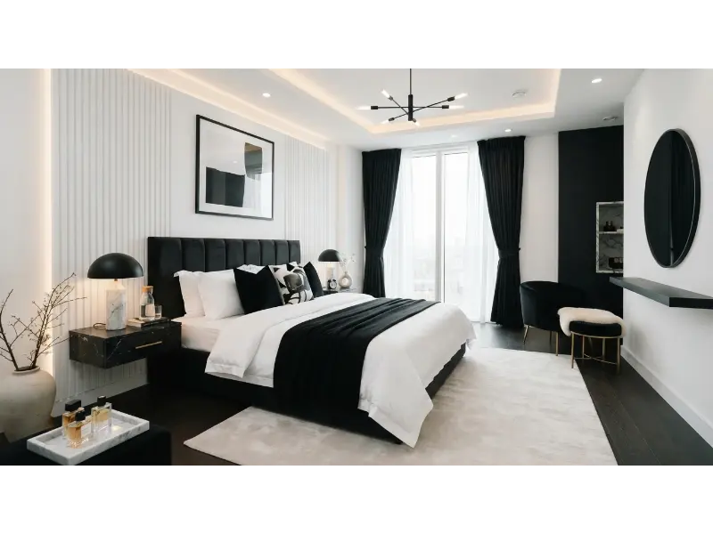 Classic Black and White Bedroom for Timeless Elegance