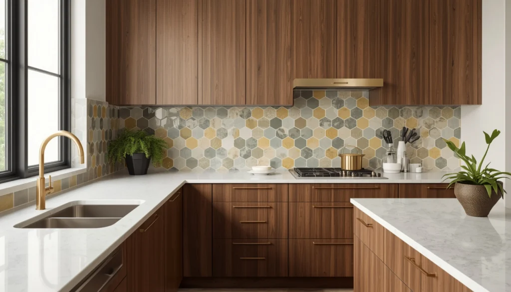  Colorful Geometric Tile Backsplash