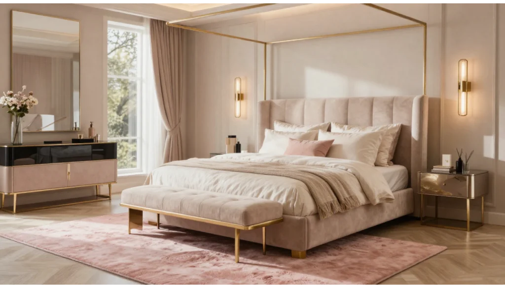 Complete the Room with a Soft Pink Area Rug