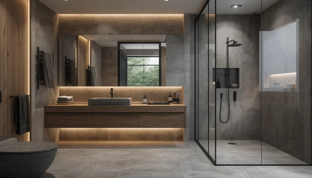 Concrete Inspired Grey Bathroom
