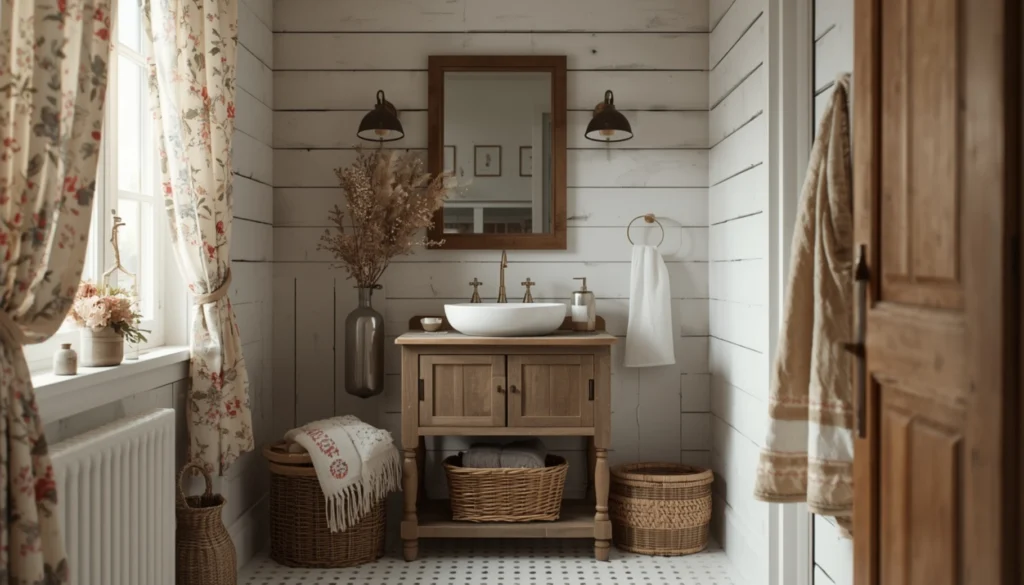 Cottagecore Bathroom Ideas with Vintage Farmhouse Charm