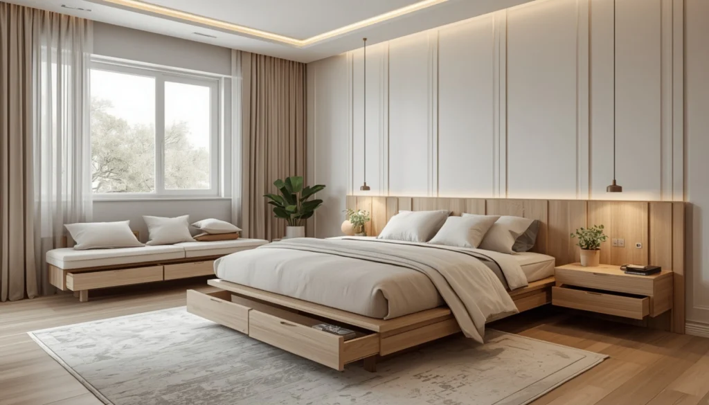 Decluttered Bedroom With Hidden Storage