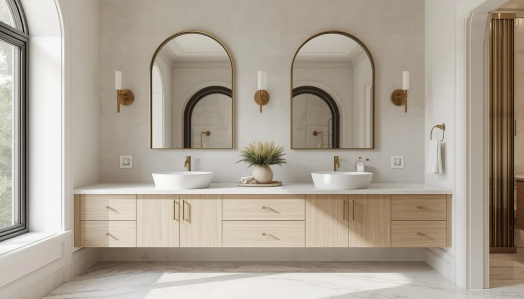 Double Vanity with Designer Lighting