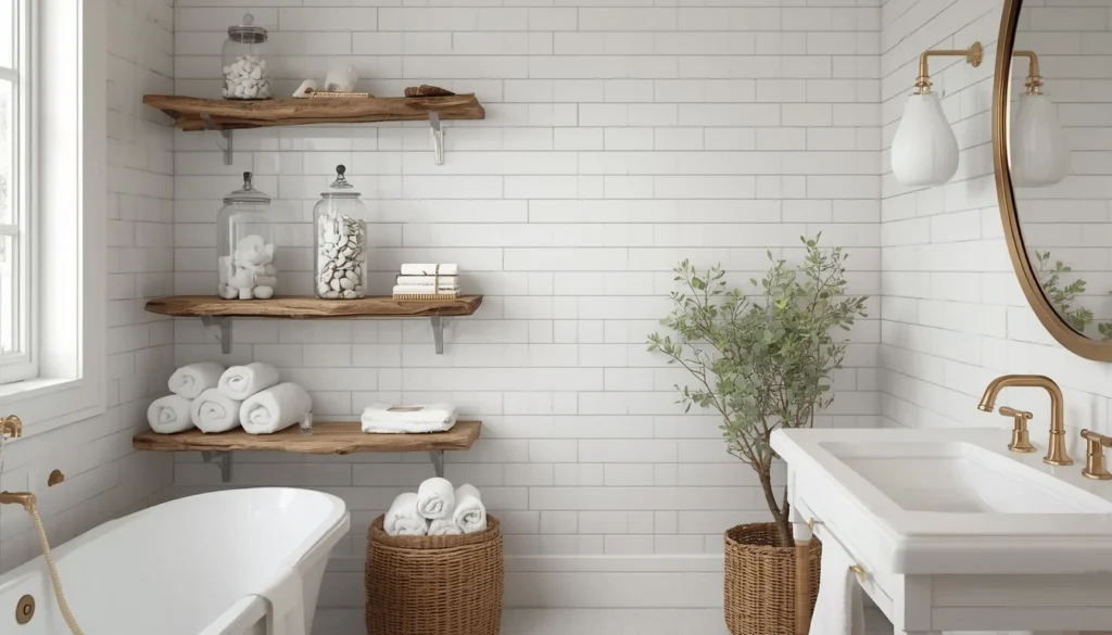 Driftwood Floating Shelves with Coastal Styling