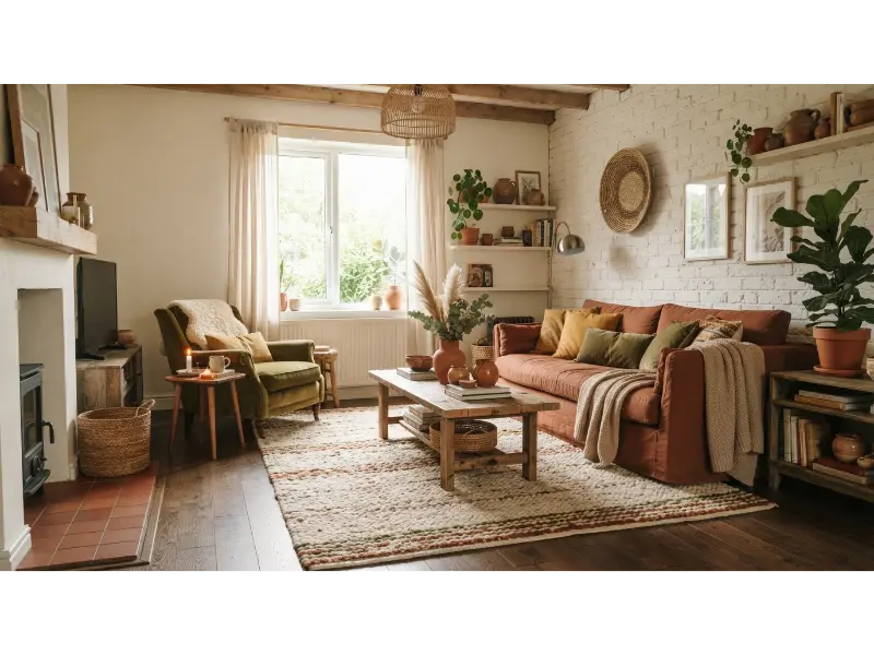 Earthy Rainbow Living Room