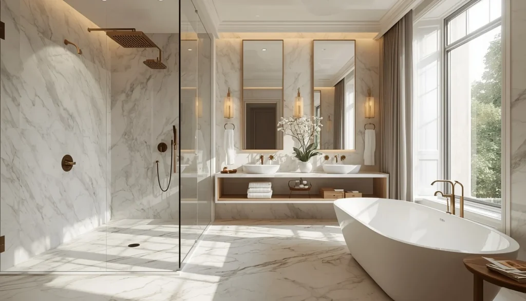 Elegant Bathroom Designs With Glass Shower Enclosures