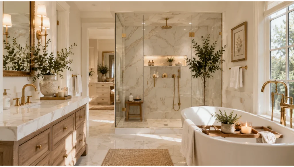 Elegant Bathroom Designs With Marble Accents