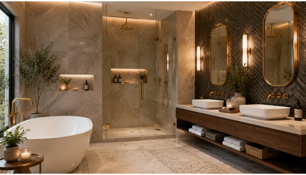 Elegant Bathroom Designs With Statement Tile Walls
