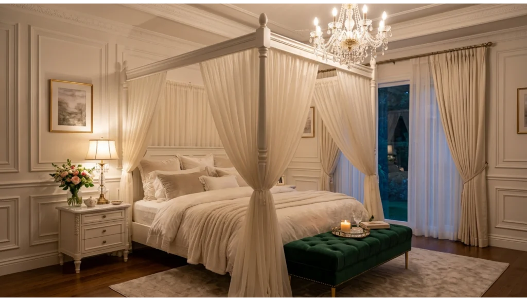 Elegant Canopy Bed Romance