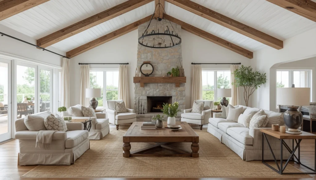 Exposed Wooden Ceiling Beams
