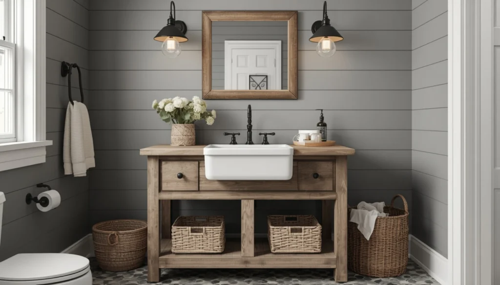 Farmhouse Grey Bathroom