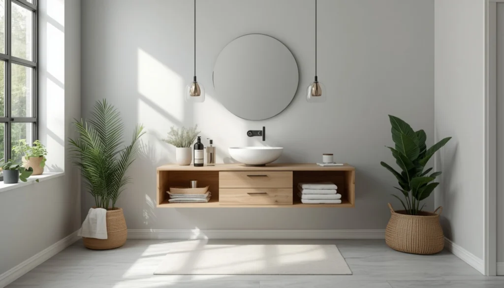 Light Grey Scandinavian Bathroom