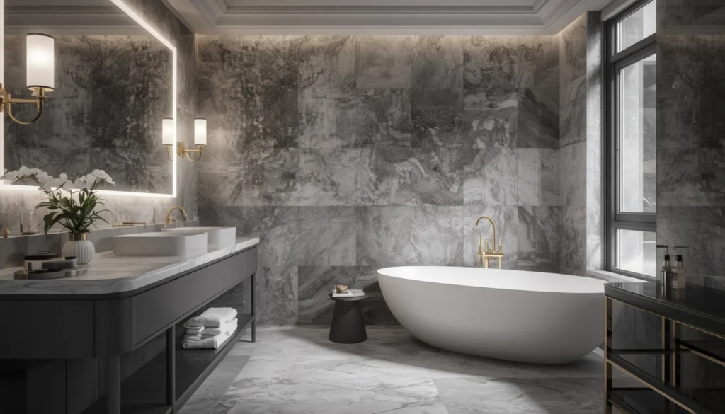Luxury Hotel Inspired Grey Bathroom