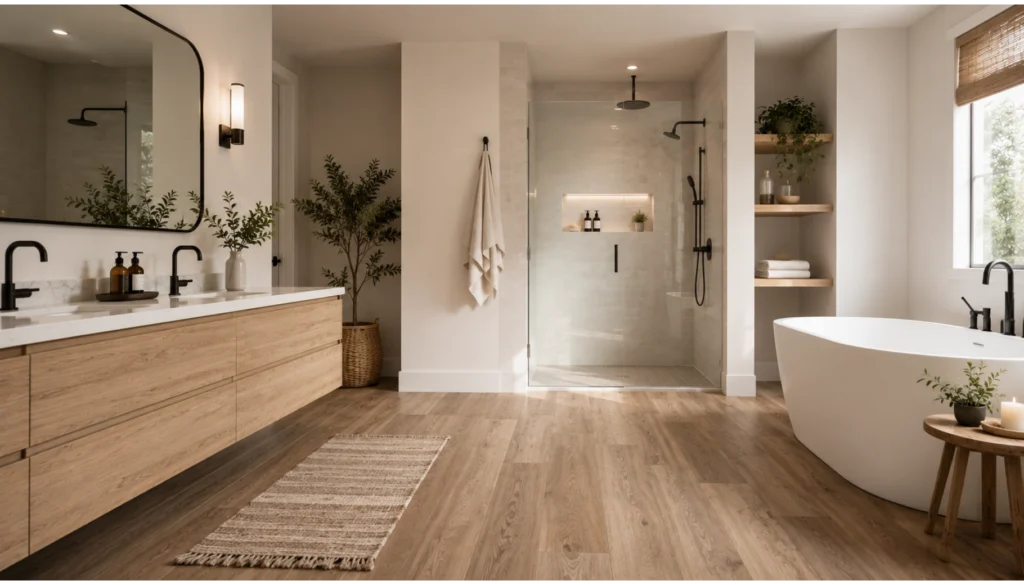 Luxury Vinyl Plank Bathroom Flooring