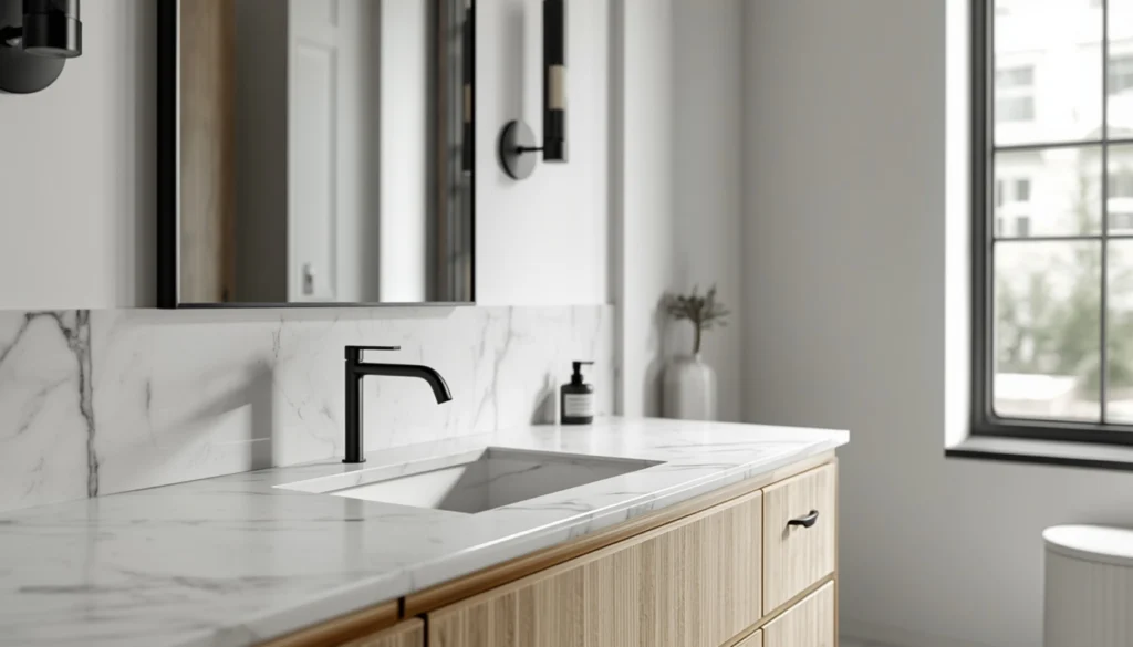 Marble Countertop with Integrated Sink