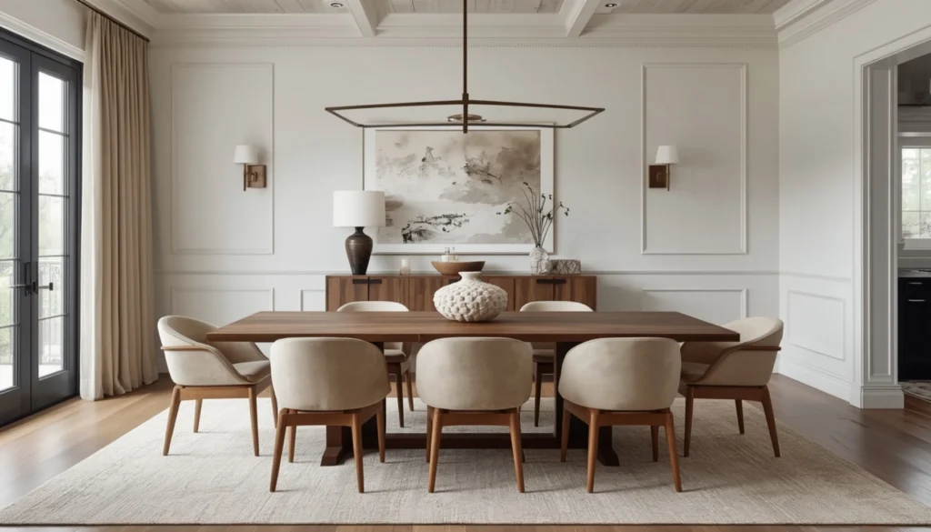 Mix Wood and Upholstered Dining Chairs