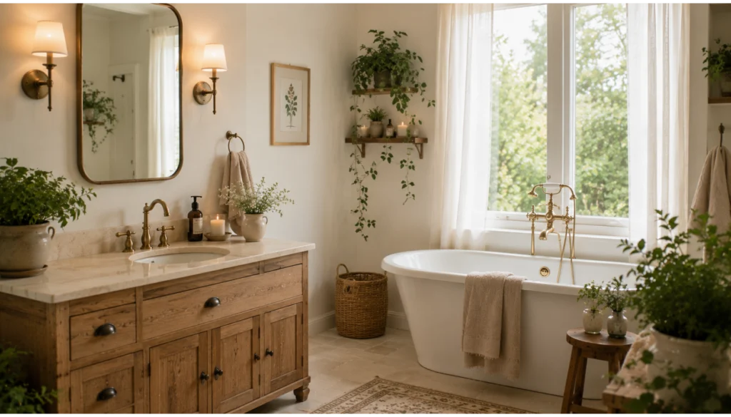 Modern Cottagecore Bathroom with Minimal Design