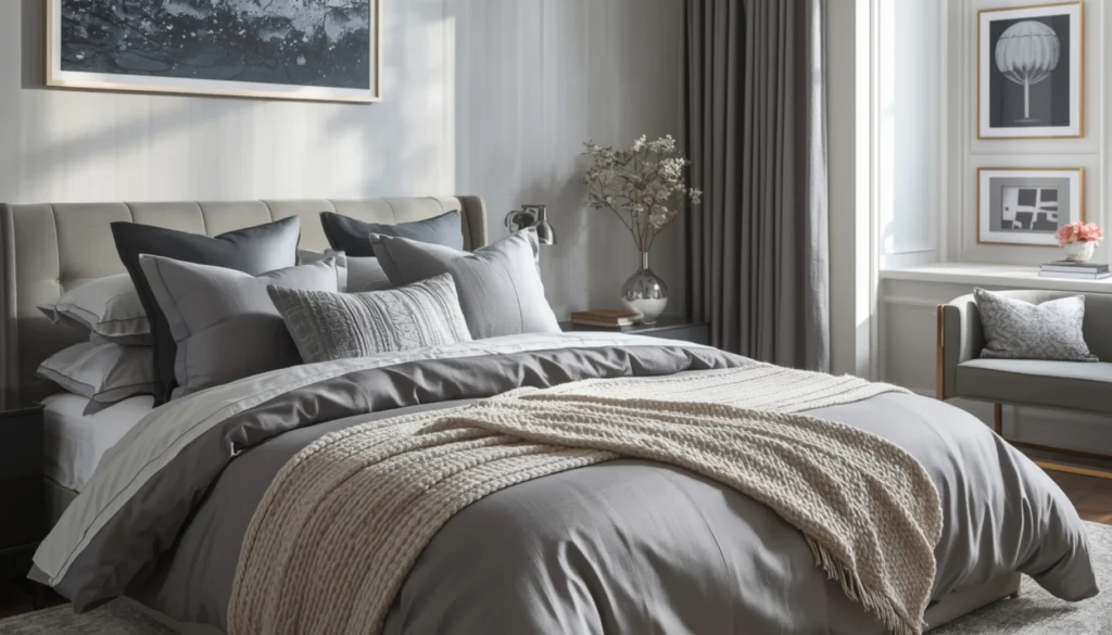  Monochrome Layers with Cozy Bedding