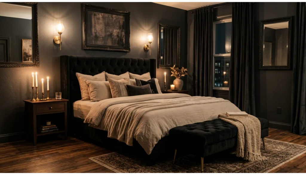 Moody Dark Romantic Bedroom