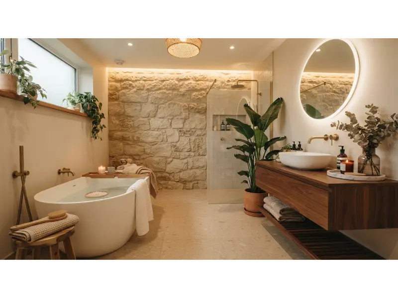 Natural Stone Walls for a Luxury Spa Feel