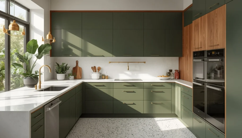 Olive Green Cabinets for a Fresh Twist