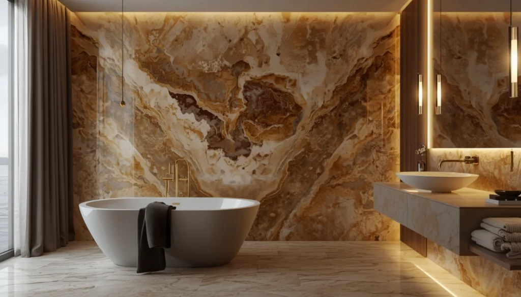 Onyx Look Porcelain Statement Wall