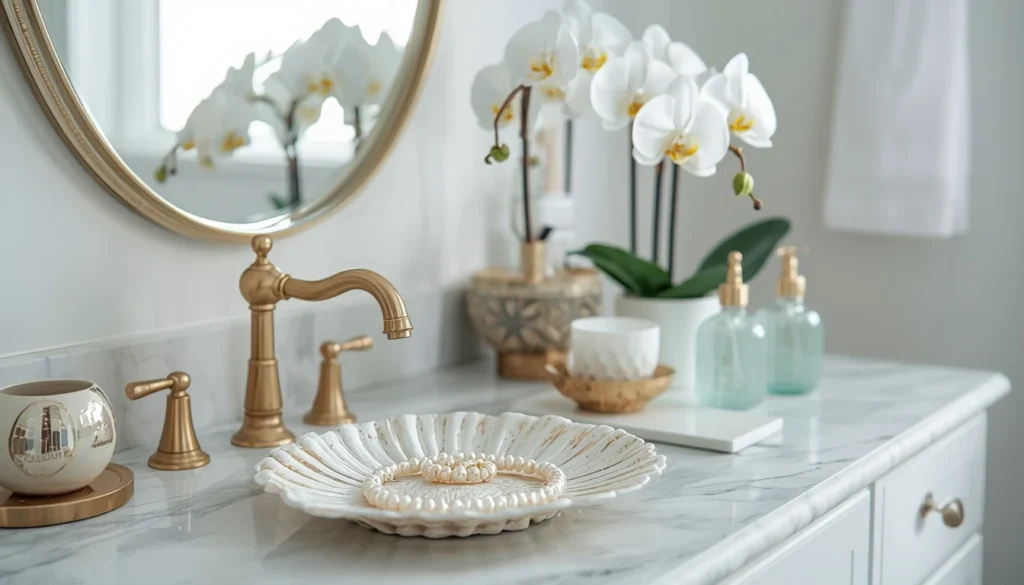Oyster Shell Vanity Tray Display