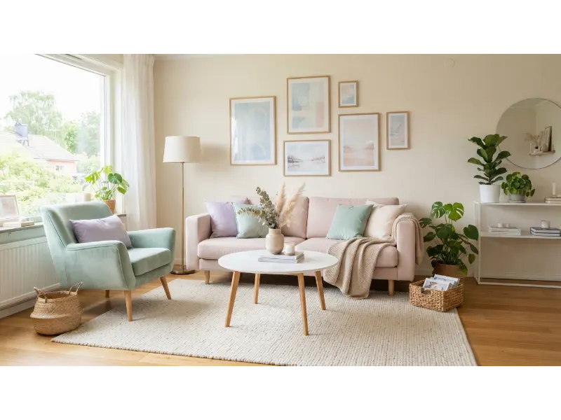 Pastel Rainbow Living Room