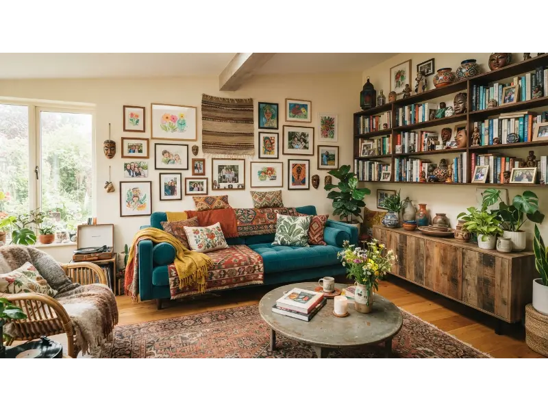 Personalized Colorful Living Room with Meaningful Decor