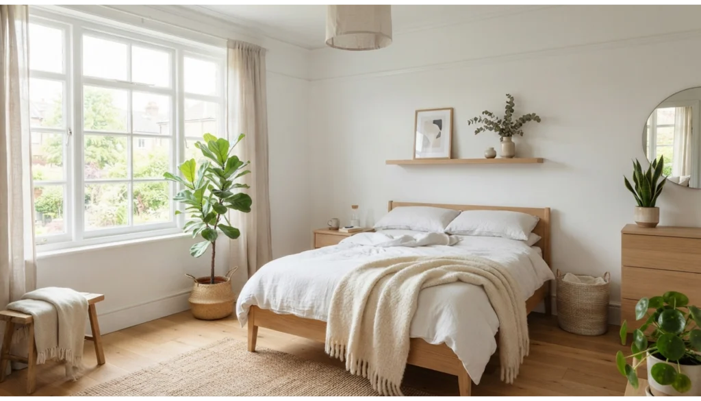 Scandinavian White Bedroom With Simple Decor