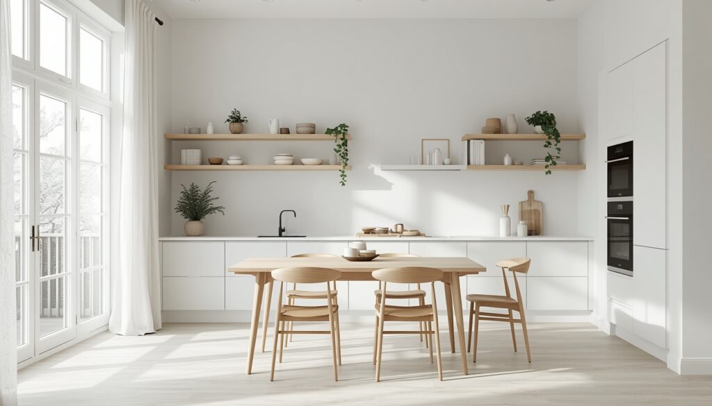 Scandinavian White Kitchen with Natural Touches