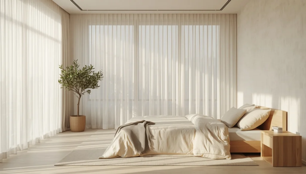 Sheer Curtain Bedroom Filled With Natural Light