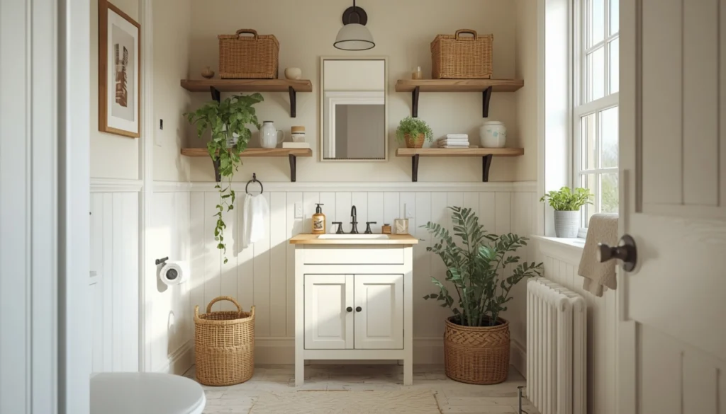 Small Cottagecore Bathroom with Smart Storage