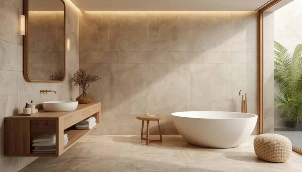 Soft Beige Limestone Look Tiles