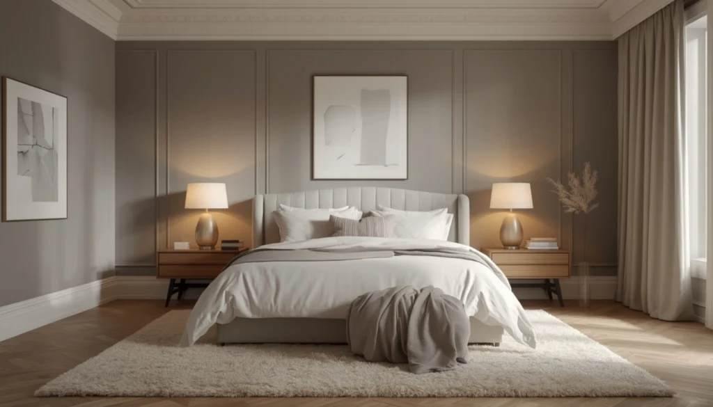Soft Gray Bedroom With Timeless Elegance
