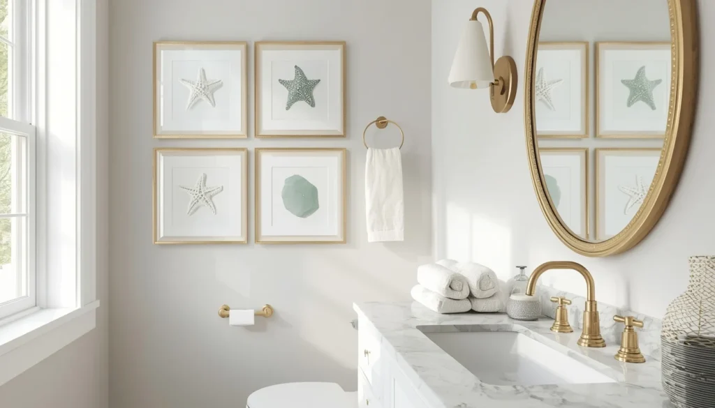 Starfish and Sea Glass Gallery Wall