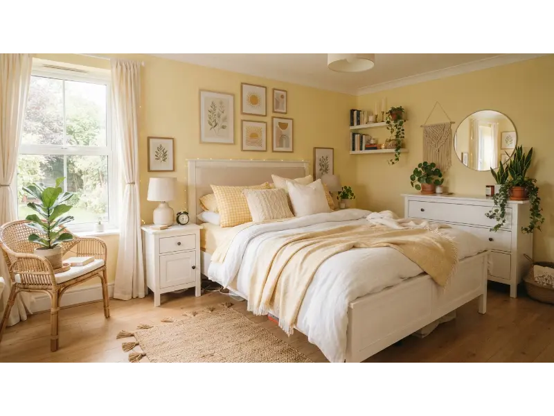 Sunny Yellow Bedroom for a Bright Happy Space